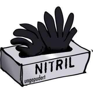 Engångshandske Nitril Svart, 100 st, 7 (S)