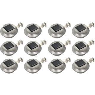 soldrevne udendørslamper LED 12 stk. 12 cm rund hvid