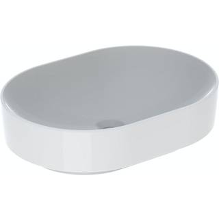 Geberit VariForm håndvask til borplademontering ellipseformet: B=55cm, T=40cm, Hanehul=Uden, Overløb=Uden, Hvid