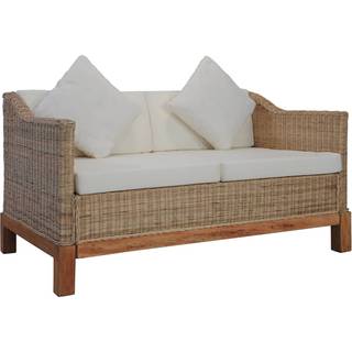 2-personers sofa med hynder naturlig rattan
