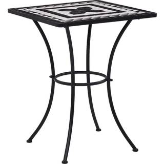 bistrobord med mosaikdesign 60 cm keramisk sort og hvid