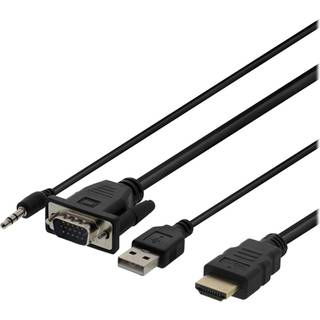VGA til HDMI converter kabel - VGA/HDMI/USB - 2 m
