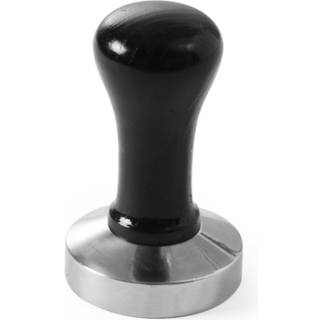 Justerbar kaffetamper i rustfrit stål og sort aluminium