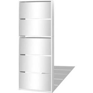 Skoskab 5 Hylder Med Spejl 63X17X169,5 Cm - Egetræsfarvet