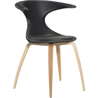 Dan-Form Flair spisebordsstol (Light Brown læder, Fineret egetræ)