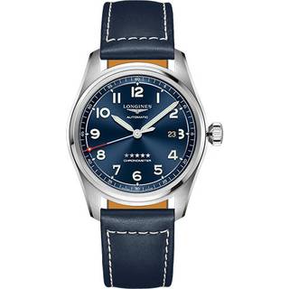 Longines L3.811.4.93.0 Spirit Blå/Læder Ø42 mm