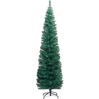 Smalt Kunstigt Juletræ Med Juletræsfod Pvc Grøn - without flocked white snow / 180 cm