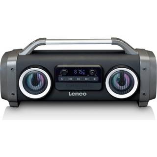Lenco SPR-100BK - Splash proof Bluetooth® Speaker FM radio USB and SD with Light Effects - Black