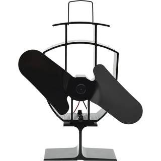 varmedrevet ovnventilator 2 blade sort