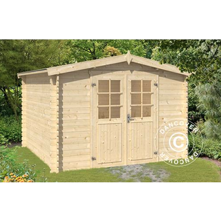 Redskabsskur Redskabsrum Haveskur i træ Trondheim 2,92x2,92x2,22m, 28mm,8,5m²,Natur