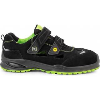 SANITA SILTSTONE Sort/grøn Sikkerhedssandal m/velcro EN ISO 20345 S1P SRC ESD Str. 48