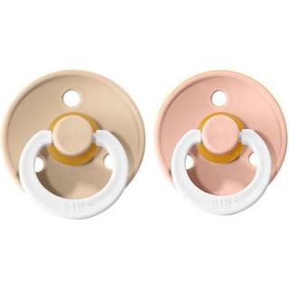 BIBS Pacifier Colour Latex Iron/Baby Blue Size 2 2pcs