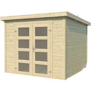 Redskabsskur Redskabsrum Haveskur i træ Torrent 2,5x2x2,11m, 28mm,4,75m²,Natur