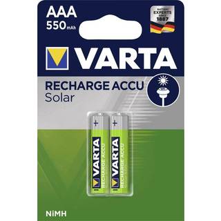 VARTA Recharge Accu Solar AAA-batteri 550 mAh, 2-pak