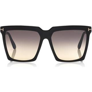 TOM FORD Kvinde FT0764 SABRINA-02 01B Solbriller Acetat Sort Grå Firkantet Normal Skygge
