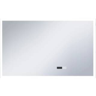 LED-spejl med berøringssensor og tidsdisplay 100x60 cm