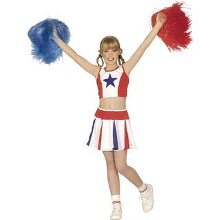 Pom-pom pigekostume - størrelse 128 cm