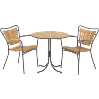 Marguerit cafébord ø70 cm + 2 stole, Hvid