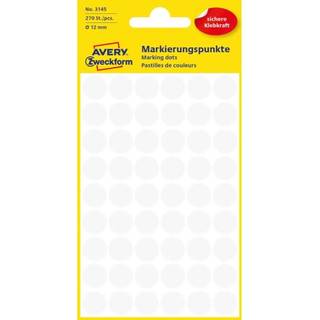 Avery 3145 Labels, hvide runde Ø12mm 270stk.