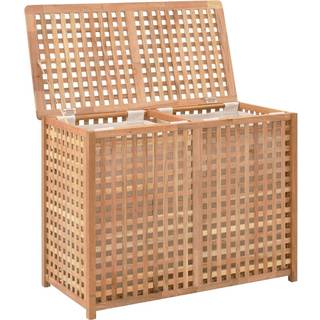 vasketøjskurv 87,5x46x67 cm massivt valnøddetræ