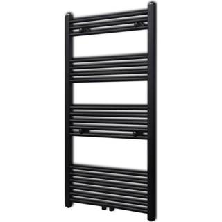 Håndklæderadiator Centralvarme Sort - Lige / 600 x 1160 mm