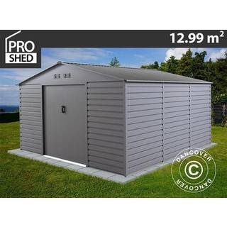 Redskabsskur Redskabsrum Haveskur 3,4x3,82x2,05m,12,99m²,ProShed®, Aluminium Grå