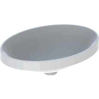 Geberit VariForm håndvask til indbygning oval: B=50cm, T=40cm, Hanehul=Uden, Overløb=Uden, Hvid / KeraTect