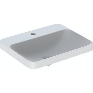 Geberit VariForm håndvask til indbygning rektangulær, med hylde og hanehul: B=55cm, T=45cm, Hanehul=Midtpå, Overløb=Uden, Hvid