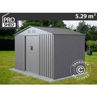 Redskabsskur Redskabsrum Haveskur 2,77x1,91x1,92m, 5,29m²,ProShed®, Aluminium Grå