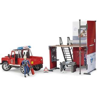 Brandstation med Land Rover Bruder bworld 62701