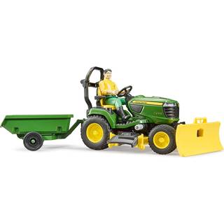 Bruder John Deere havetraktor med anhænger og gartner