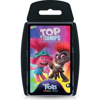 Trolls World Tour Top Trumps-kortspil - Sjov familiedyst med Poppy, Branch, Biggie & Queen Barb på tværs af seks troldedømmer