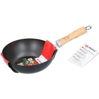 Wokpande 20,5 cm med træhåndtag og keramisk non-stick belægning