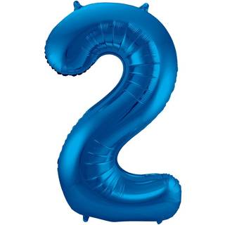 Folienballon Zahl 2 Blau