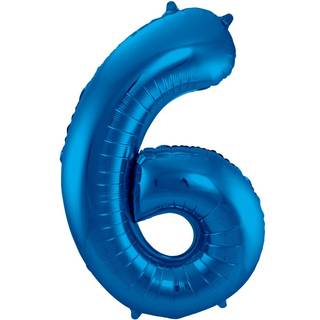 Folienballon Zahl 6 Blau