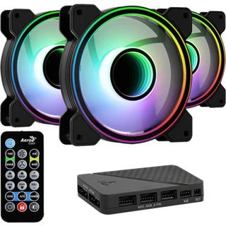 AeroCool Mirage 12 ARGB Pro - Kabinet køler - 120mm - Sort med RGB LED lys - 18 dBA