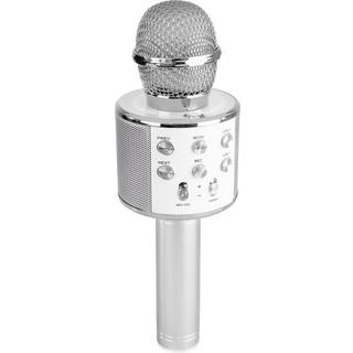 KM01 Karaoke Mic with built-in Speakers BT/MP3 Silver "B-STOCK" TILBUD NU