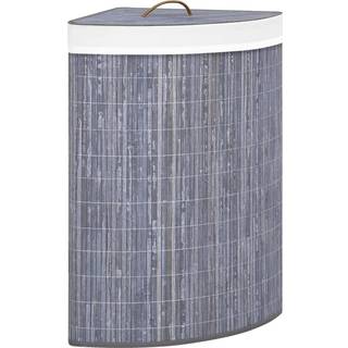 Hjørnevasketøjskurv 60 L Bambus - Grå