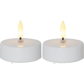 Star trading - LED varmelys 2 -pakningsflamme - 5,5 cm - hvid