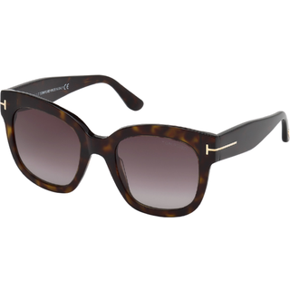 TOM FORD Kvinde FT0613 BEATRIX-02 52T Solbriller Acetat Dark Havana Bordeaux Geometrisk Normal Skygge