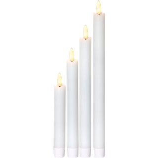 Star Trading - LED Antique Light Flame - 28,5 cm - Hvid - 4 -pakke