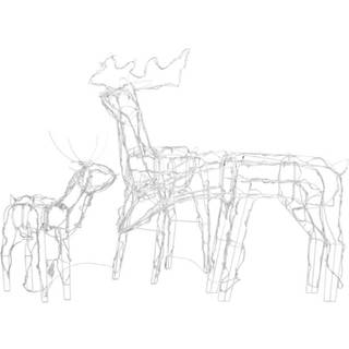 Juledekoration I 3 Dele Rensdyr 229 Led'er - Varm hvid