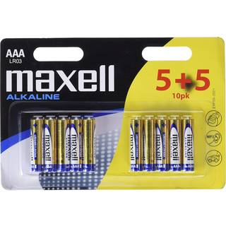 Maxell Long life Alkaline AAA / LR 03 batterier - 10 stk.
