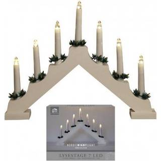 Det Gamle Apotek Julestage med 7 LED lys i hvid