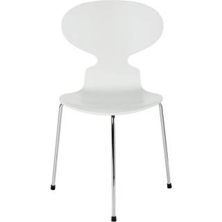 Fritz Hansen - Myren 3100 træfiner stålstel krom valnødfiner - Spisebordsstole - Arne Jacobsen - Træ farvet - Metal/Træ