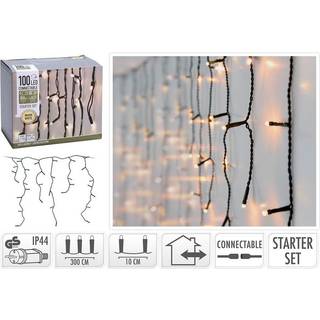 Koopman Start iciclelyskæde 100 LED, 230V, varm hvid AX231100 sammenkoblingsbar