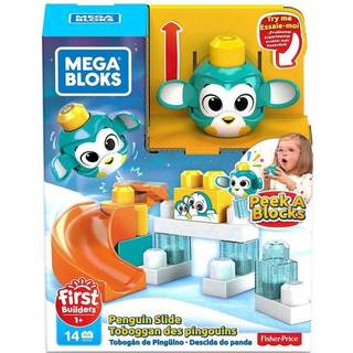 Mega Bloks Peek A Blocks Penguin Slide med store byggesten Bygningsleget?j til sm?b?rn (14 stykker)