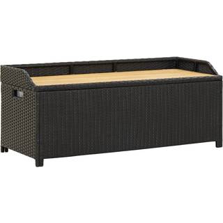 havebænk med opbevaring 120 cm polyrattan grå