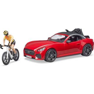 Rød roadster med cykelrytter Bruder 3485