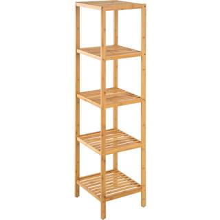 Fritstående reol i bambus 33x33x141cm - brun